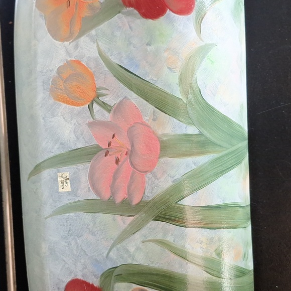 Block Crystal Meadowlark Floral Platter Dish - Picture 3 of 5